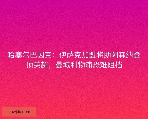 哈塞尔巴因克：伊萨克加盟将助阿森纳登顶英超，曼城利物浦恐难阻挡