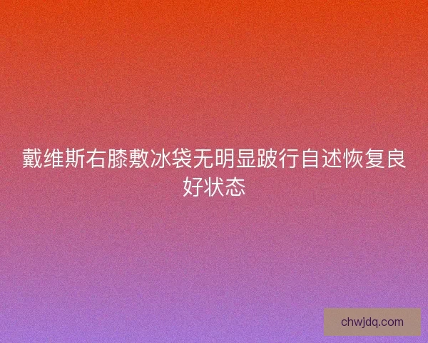 戴维斯右膝敷冰袋无明显跛行自述恢复良好状态